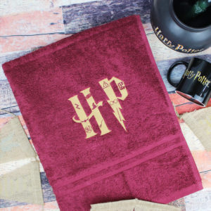 Magical Wizard Burgundy and Gold Swimming Towel