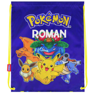 Personalised Embroidered Pokémon Drawstring School Sports Swim Bag