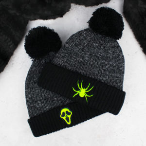 Children's Halloween Neon Spider or Ghost Embroidered Bobble Hat