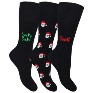 Personalised Men's Festive Christmas Gift Socks (3 Pair Pack)