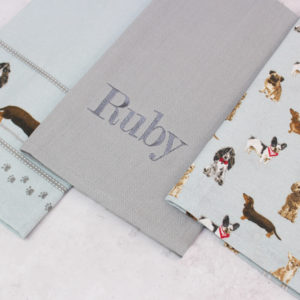 Personalised Dogs Embroidered Tea Towels Gift Set (3 Pack)