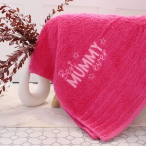 Best Mummy Ever Pink Bath Towel Gift