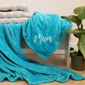 Personalised Turquoise Luxury Throw Blanket