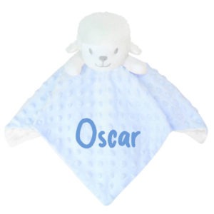 Personalised Embroidered Sheep Baby Comforter
