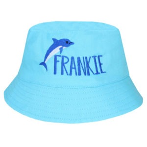 Children's Personalised Dolphin Bucket Style Sun Hat