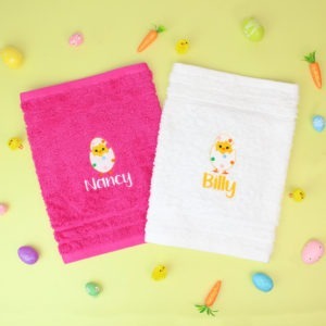 Personalised Easter Chick Cotton Face Cloth Flannel