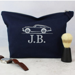 Personalised Vintage Car Embroidered Wash Bag