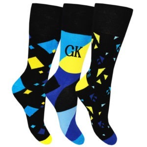 Personalised Men's Geometric Comfort Grip Socks (3 Pairs)