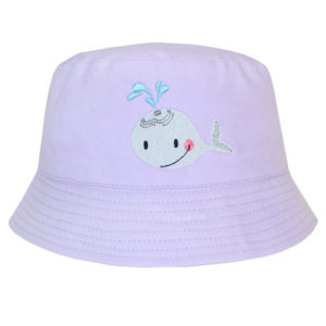 Children's Whale Lilac Bucket Style Sun Hat