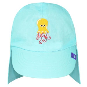 Jellyfish Embroidered Legionnaire Baby Sun Hat