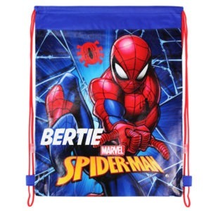Personalised Spiderman Drawstring Gym Bag