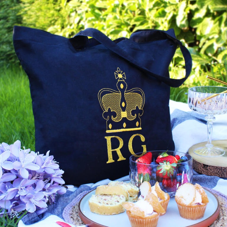 Crown Logo Embroidered Two Tone Tote