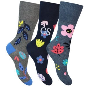 Personalised Women's Floral Initial Socks (3 Pack)