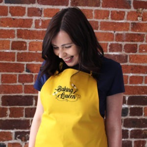 Personalised Bumblebee Baking Queen Yellow Apron