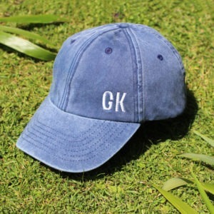 Personalised Embroidered Initials Men's Washed Denim Look Baseball Cap