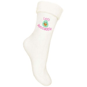 Women's 'Let's Avocuddle' Embroidered Bed Socks