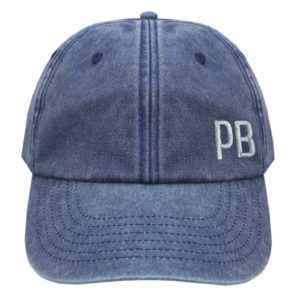 Personalised Embroidered Initials Men's Washed Denim Look Baseball Cap - Blue Denim