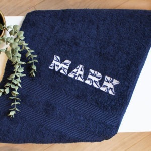 Personalised Union Jack Font Embroidered Towel