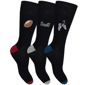 Personalised Rugby Contrast Heel Men's Socks 3 Pair Pack