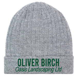 Personalised Business Men's Thermal Grey Beanie Hat
