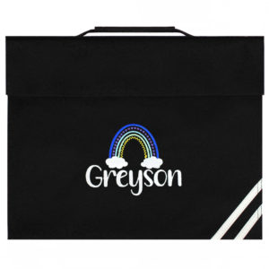 Personalised Embroidered Rainbow & Name Book Bag