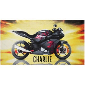 Personalised Motorbike Embroidered Beach Towel