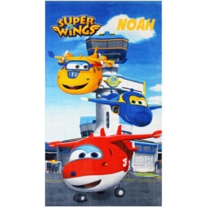 Personalised Super Wings Embroidered Beach Towel