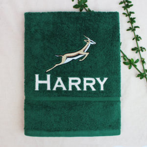 Personalised South Africa Springbok Rugby Nations Hand Towel