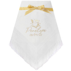 Personalised Embroidered Stork Newborn Shawl Baby Blanket