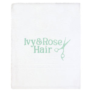 Customised Embroidered Hairdresser Salon Name Hand Towel - Sage Green