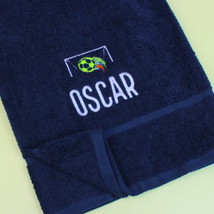 Personalised Football Neon Embroidered Cotton Hand Towel