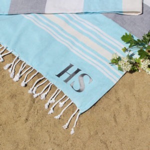 Personalised Turkish Hammam Embroidered Tassle Towel