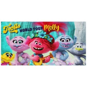 Personalised Trolls On Tour Embroidered Beach Towel