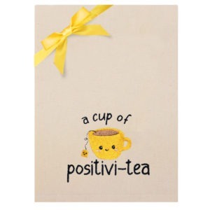Natural Cup of Positivi-tea Yellow Mug Tea Towel