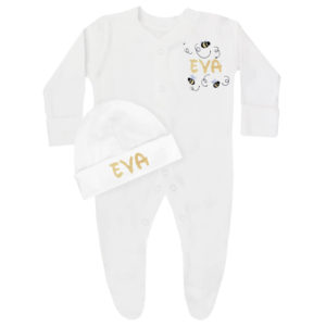 Premature Baby Personalised Bumble Bee Sleepsuit & Hat