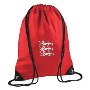 England 3 Lions Embroidered Sports Drawstring Gym Bag