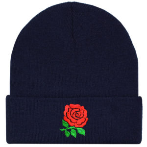 England Rose Rugby Navy Beanie Hat