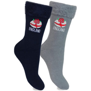 England Embroidered Rugby Ball Bed Socks (2 Pairs)