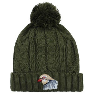 Adult Red Legged Partridge Khaki Cable Bobble Hat