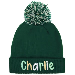 Personalised Name Embroidered School Bobble Hat