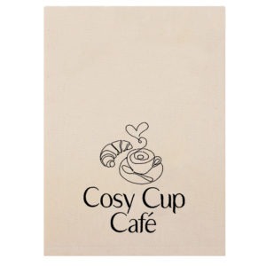 Personalised Cafe Business Embroidered Minimalist Tea Towel
