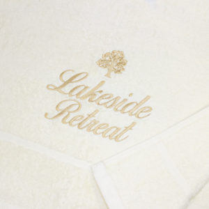Personalised Hotel Cream Hand Towel – Embroidered Custom Name