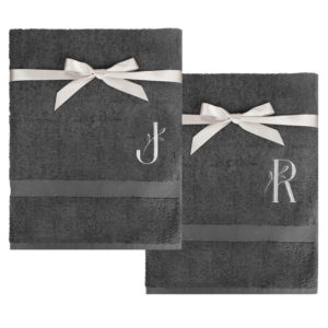 Personalised Silver Leaf Hand Towel Set