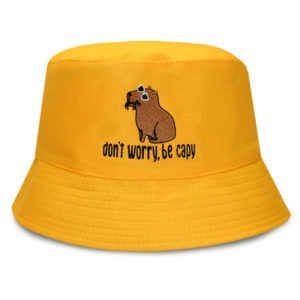 Capybara Don't Worry Be Capy Bucket Sun Hat
