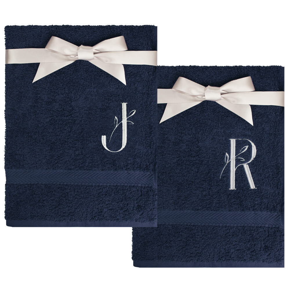 Personalised Silver Leaf Hand Towel Set - Image 4