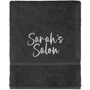 Personalised Charcoal Salon Hand Towel