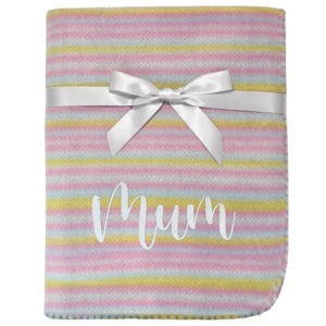 Personalised Pink Striped Fleece Blanket