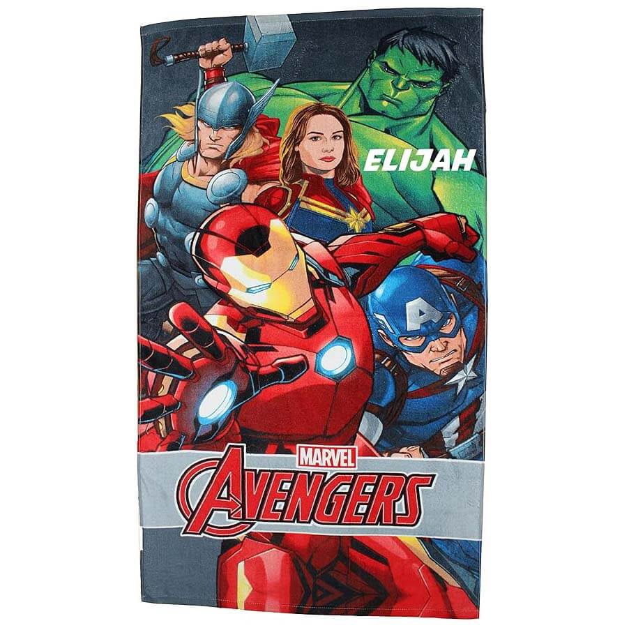 Personalised Avengers Cotton Beach Towel