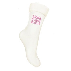 Personalised Embroidered Retirement Home Bed Socks