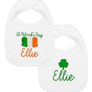 Personalised Embroidered St Patrick's Day Irish Baby Bib Set